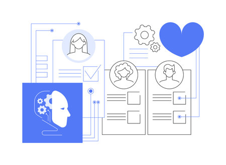 AI-Backed Volunteer Matching abstract concept vector illustration.のイラスト素材