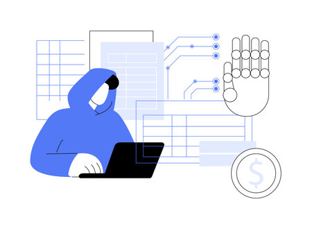 AI-Powered Fraud Detection abstract concept vector illustration.のイラスト素材