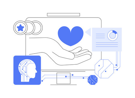 AI-Driven Nonprofit Marketing abstract concept vector illustration.のイラスト素材