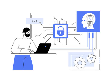 AI-Backed Security Patching abstract concept vector illustration.のイラスト素材
