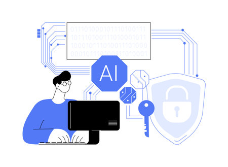 AI-Supported Encryption abstract concept vector illustration.のイラスト素材