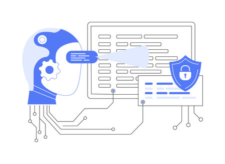AI-Enhanced Threat Detection abstract concept vector illustration.のイラスト素材