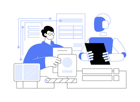 AI-Powered Immigration Services abstract concept vector illustration.のイラスト素材