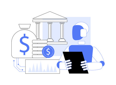 AI-Driven Public Finance abstract concept vector illustration.のイラスト素材