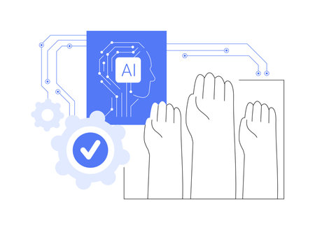 AI-Supported Civic Engagement abstract concept vector illustration.のイラスト素材