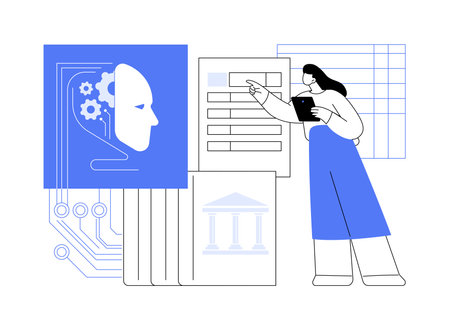 AI-Optimized Regulatory Compliance abstract concept vector illustration.のイラスト素材