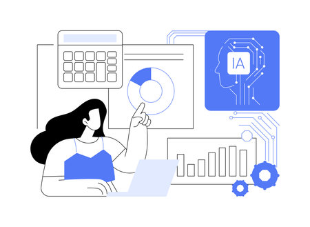AI-Driven Budget Management abstract concept vector illustration.のイラスト素材