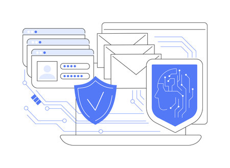AI-Enhanced Phishing Protection abstract concept vector illustration.のイラスト素材