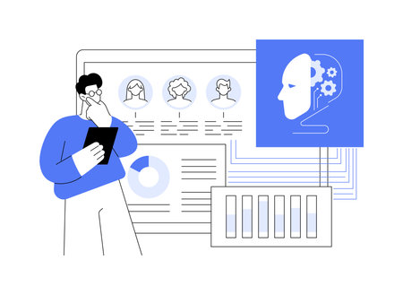 AI-Analyzed User Behavior abstract concept vector illustration.のイラスト素材