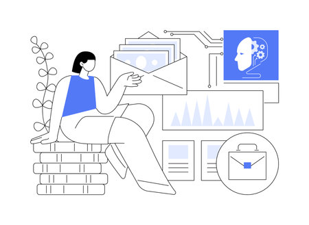 AI-Optimized Investment Portfolios abstract concept vector illustration.のイラスト素材