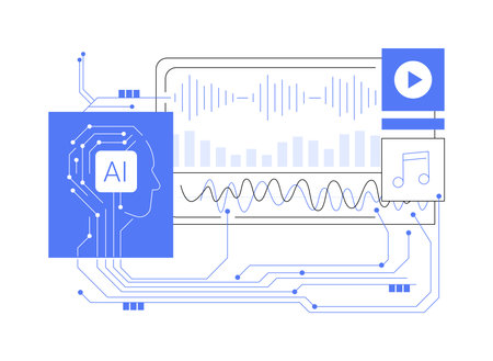 AI-Backed Music Composition abstract concept vector illustration.のイラスト素材