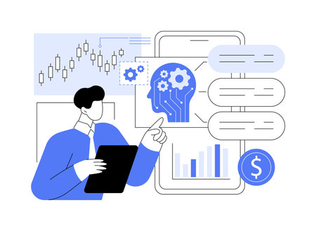 AI-Supported Financial Advice abstract concept vector illustration.のイラスト素材
