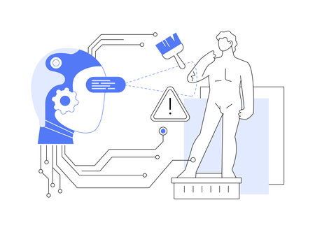 AI-Analyzed Art Restoration abstract concept vector illustration.のイラスト素材