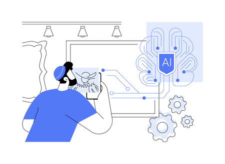 AI-Generated Augmented Reality Art abstract concept vector illustration.のイラスト素材