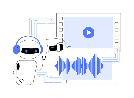 AI-Optimized Film Scoring abstract concept vector illustration.のイラスト素材