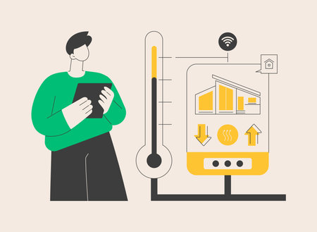 Home heating technologies abstract concept vector illustration.のイラスト素材