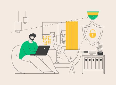 Indoor security system abstract concept vector illustration.のイラスト素材