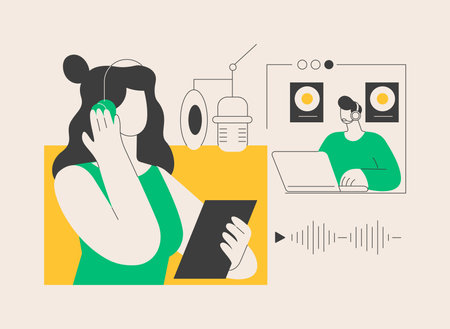 Voice over services abstract concept vector illustration.のイラスト素材