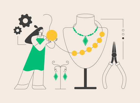 Handmade Jewelry abstract concept vector illustration.のイラスト素材
