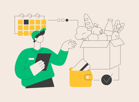 Box subscription service abstract concept vector illustration.のイラスト素材