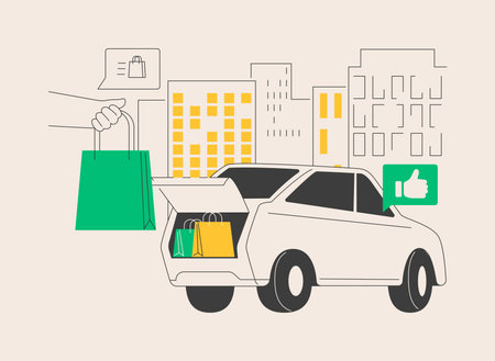 Get supplies without leaving your car abstract concept vector illustration.のイラスト素材