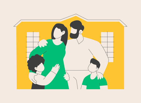Foster parent abstract concept vector illustration.のイラスト素材
