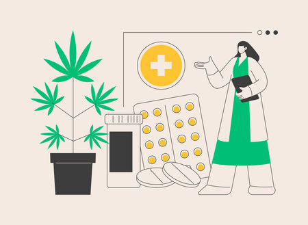 Medical marijuana abstract concept vector illustration.のイラスト素材