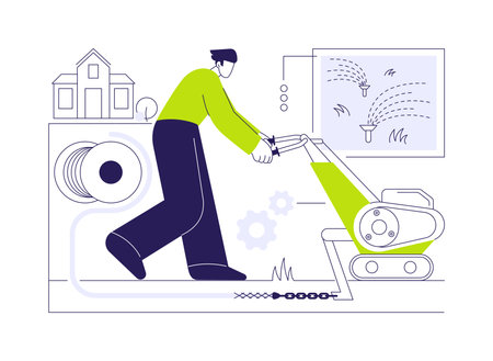 Pulling pipes abstract concept vector illustration.のイラスト素材
