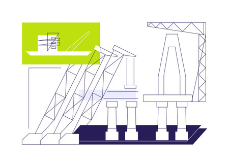 Launching superstructure abstract concept vector illustration.のイラスト素材