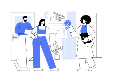 Open house isolated cartoon vector illustrations.のイラスト素材