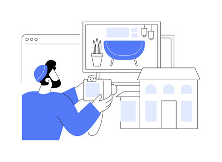 Real estate photographer isolated cartoon vector illustrations.のイラスト素材