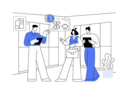 Rent an office isolated cartoon vector illustrations.のイラスト素材