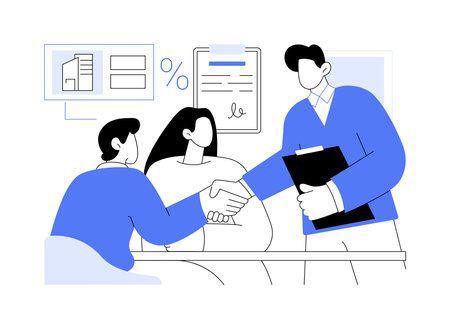 Acquiring mortgage isolated cartoon vector illustrations.のイラスト素材