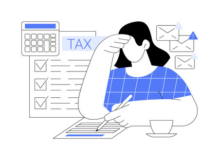Filling paper form isolated cartoon vector illustrations.のイラスト素材