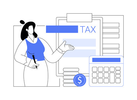 Calculating taxes isolated cartoon vector illustrations.のイラスト素材
