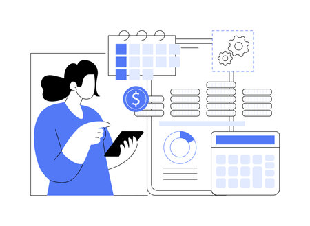 Budget planning software isolated cartoon vector illustrations.のイラスト素材