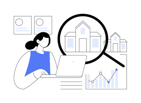 Real estate market research isolated cartoon vector illustrations.のイラスト素材