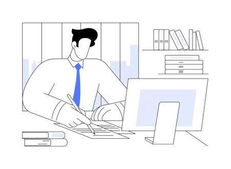 Company accountant isolated cartoon vector illustrations.のイラスト素材