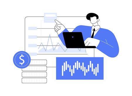 Hedge fund trader isolated cartoon vector illustrations.のイラスト素材