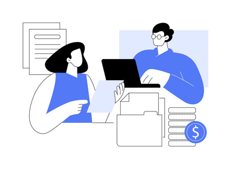 Personal bank assistant isolated cartoon vector illustrations.のイラスト素材