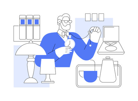 Collectibles trading isolated cartoon vector illustrations.のイラスト素材
