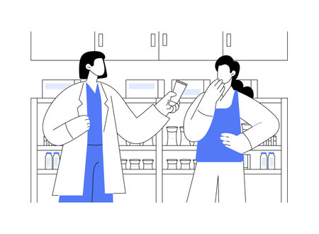 Drugstore skincare treatments abstract concept vector illustration.のイラスト素材