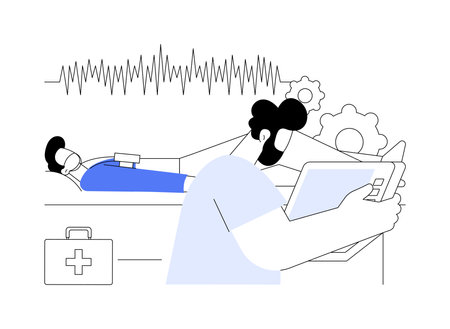 Sleep apnea test abstract concept vector illustration.のイラスト素材