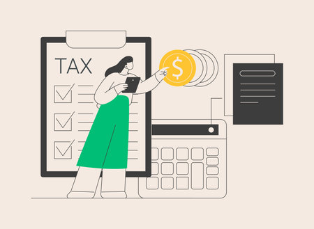 Doing your taxes abstract concept vector illustration.のイラスト素材
