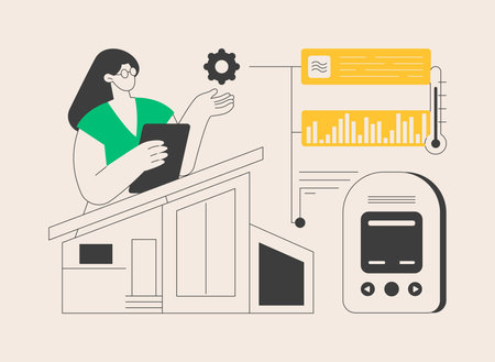 Air quality monitor abstract concept vector illustration.のイラスト素材
