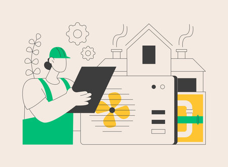 Ventilation system abstract concept vector illustration.のイラスト素材