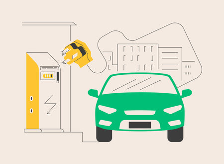 Charging station abstract concept vector illustration.のイラスト素材