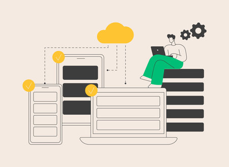 SaaS technology abstract concept vector illustration.のイラスト素材