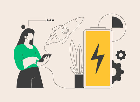 Fast charging technology abstract concept vector illustration.のイラスト素材