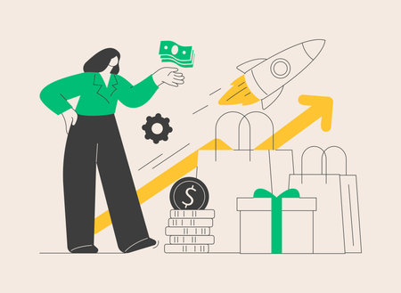 Upselling abstract concept vector illustration.のイラスト素材